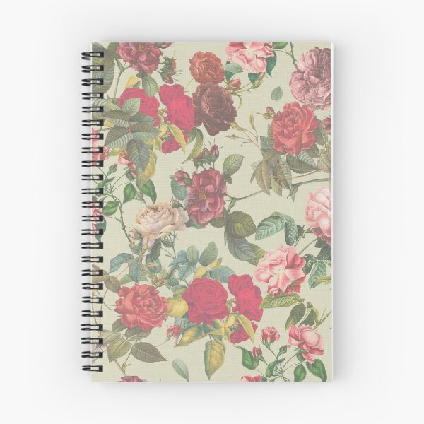 Item preview, Antico modern red roses and dahlias on burlap in lemon yellow designed and sold by Ivy & Foxglove Designs.