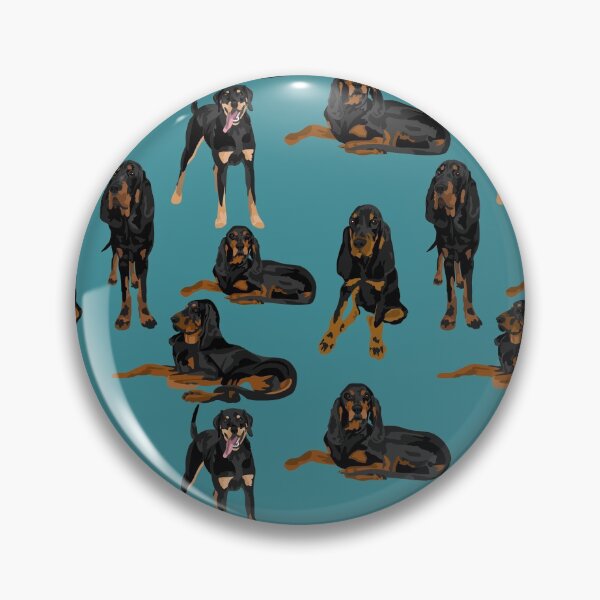 Item preview, Black and Tan Coonhounds on Teal designed and sold by ArtofACoonhound.