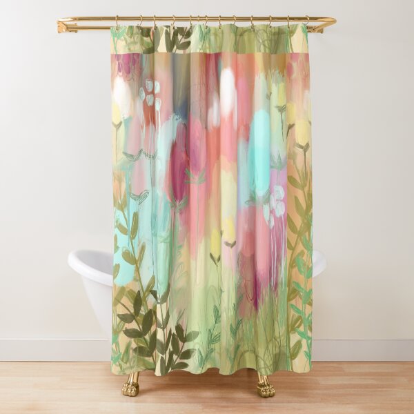 Peachy Meadow Shower Curtain