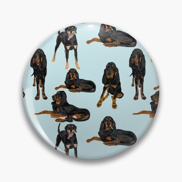 Item preview, Black and Tan Coonhound on Blue designed and sold by ArtofACoonhound.