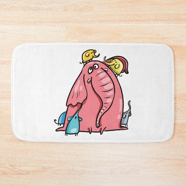 Item preview, Funny Cute Pink Elephant Mom with Baby Elephants designed and sold by AnastasiaDesign.