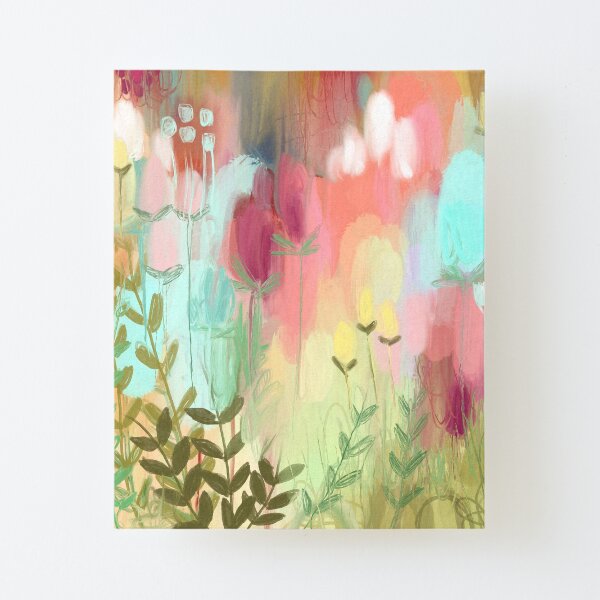 Peachy Meadow Canvas Mounted Print
