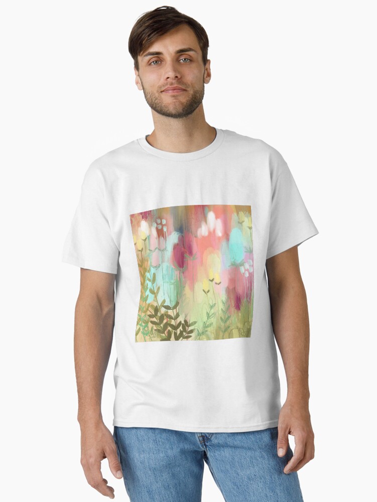 Thumbnail 1 of 7, Classic T-Shirt, Peachy Meadow designed and sold by Hyssopartz.