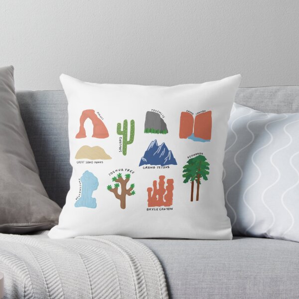National Parks Print Throw Pillow