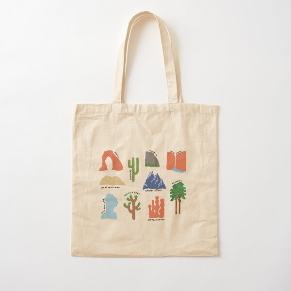 National Parks Print Cotton Tote Bag