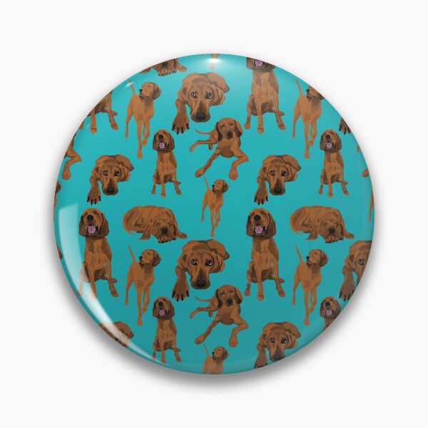 Item preview, Redbone Coonhound on turquoise  designed and sold by ArtofACoonhound.