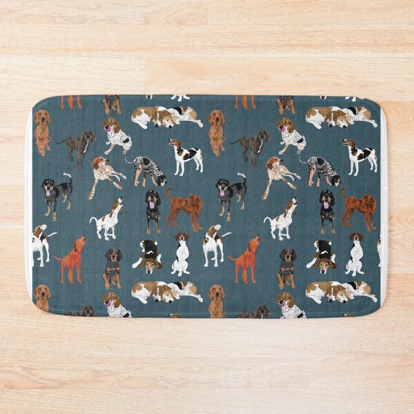 Item preview, Coonhounds on Dark Teal designed and sold by ArtofACoonhound.