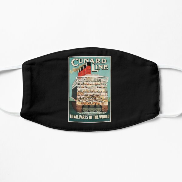 Vintage Cruise Ship. CUNARD, POSTER, Sailing. Flat Mask
