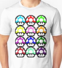 Multi-coloured Mushrooms Unisex T-Shirt