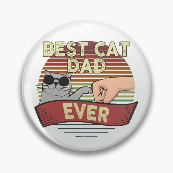 Item preview, Best Cat Dad Ever Vintage Style Funny Cat in Sunglasses Fist Bump Human Hand designed and sold by alenaz.