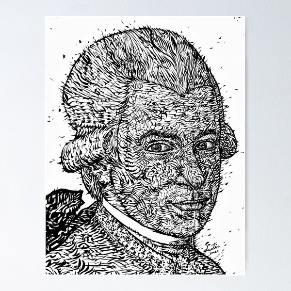 Vista previa del artículo con la obra «WOLFGANG AMADEUS MOZART retrato en tinta.2», diseñado y vendido por lautir.