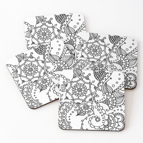 Item preview, Henna Vines || Black and White || Floral || Abstract Plants designed and sold by Hilary Leslie.