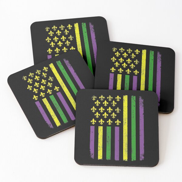 Item preview, US Flag Mardi Gras Celebration New Orleans Traditional Colors designed and sold by alenaz.
