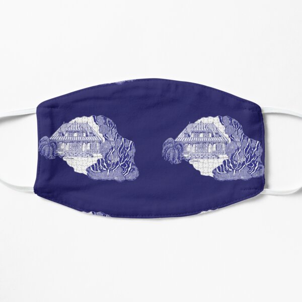 Reunion Island, France, puzzle style, in blue Mask
