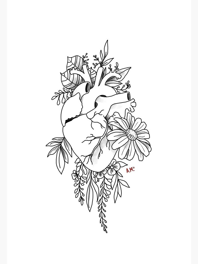 designsbyale-x | Sale for with Redbubble Anatomical Canvas Heart by Print flowers\