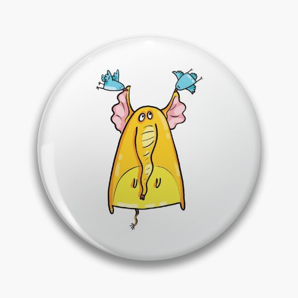 Item preview, Funny Cute Happy Yellow Elephant with Birds designed and sold by AnastasiaDesign.