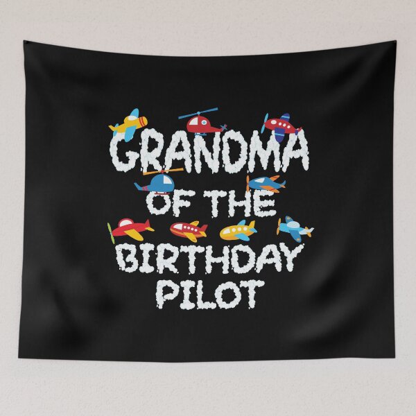 Item preview, Grandma Of The Birthday Pilot Kid Aviator B-day Party print designed and sold by Grabitees.