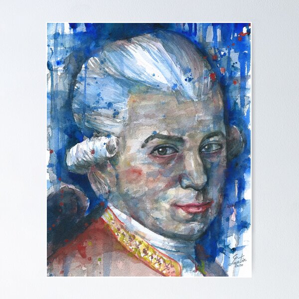 Vista previa del artículo con la obra «Retrato acuarela WOLFGANG AMADEUS MOZART .4», diseñado y vendido por lautir.