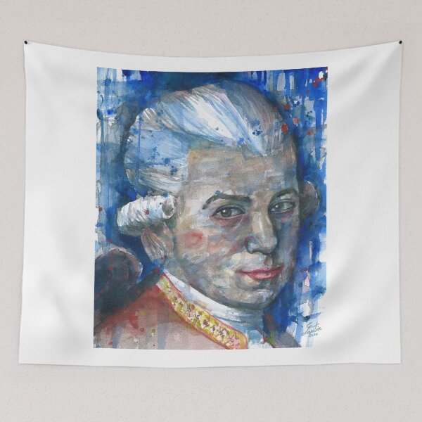 Item preview, WOLFGANG AMADEUS MOZART watercolor portrait .4 designed and sold by lautir.