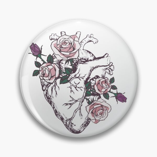 Item preview, Anatomical Heart Floral Heart Anatomy and Flowers Cute Roses designed and sold by alenaz.