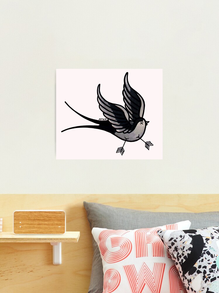 Swallow, Painting, Tile, Decoration, Black, Revoada, cheapest Small