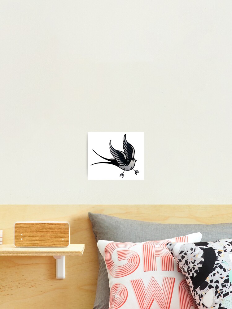 Swallow, top Painting, Tile, Decoration, Black, Revoada, Small