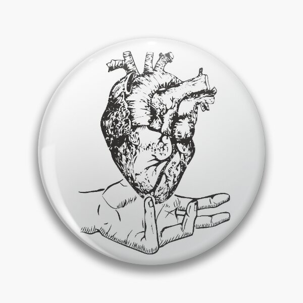 Item preview, Hand Holding Human Heart Anatomical Heart Ink Art designed and sold by alenaz.
