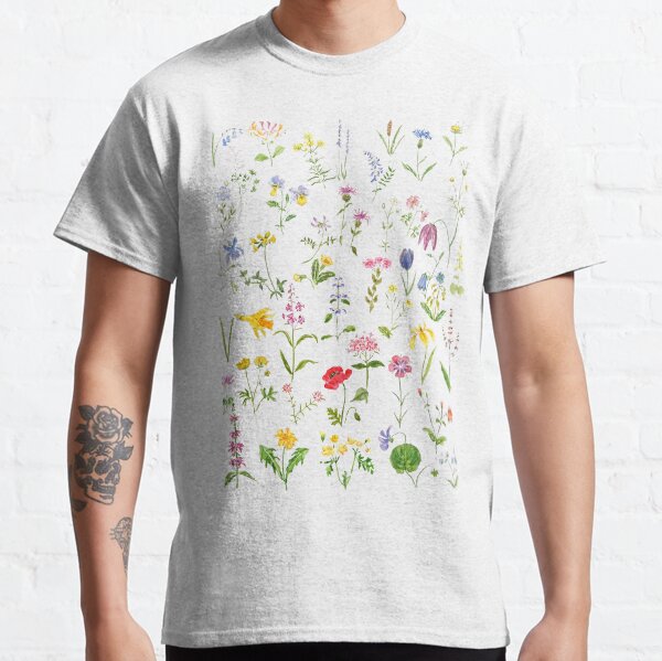Item preview, hand painted botanical colorful countryside wildflowers watercolor painting designed and sold by ColorandColor.