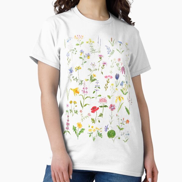 Vista previa del artículo con la obra «pintado a mano botánico colorido campo flores silvestres pintura de acuarela», diseñado y vendido por ColorandColor.