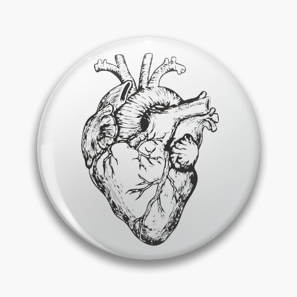 Item preview, Anatomical Heart Real Human Heart Shape Ink Drawing  designed and sold by alenaz.