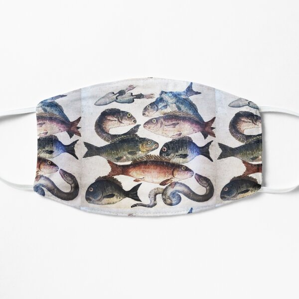 ANTIQUE ROMAN MOSAICS, FISHES,OCEAN SEA LIFE SCENE Flat Mask