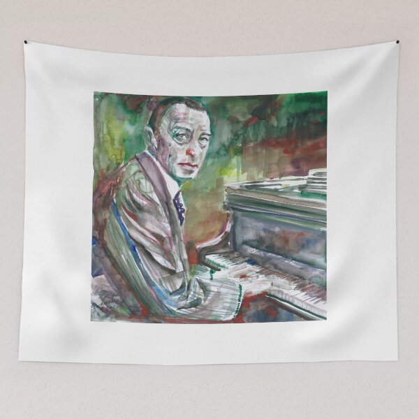 Item preview, SERGEI RACHMANINOFF watercolor portrait.2 designed and sold by lautir.