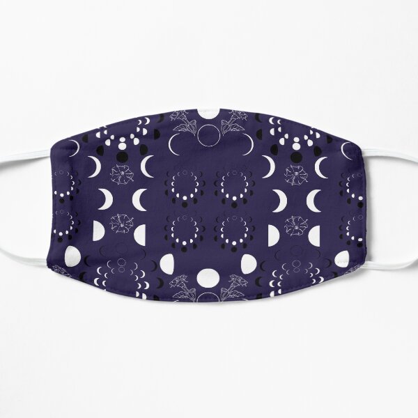 Moon Phase Moon Flowers Flat Mask
