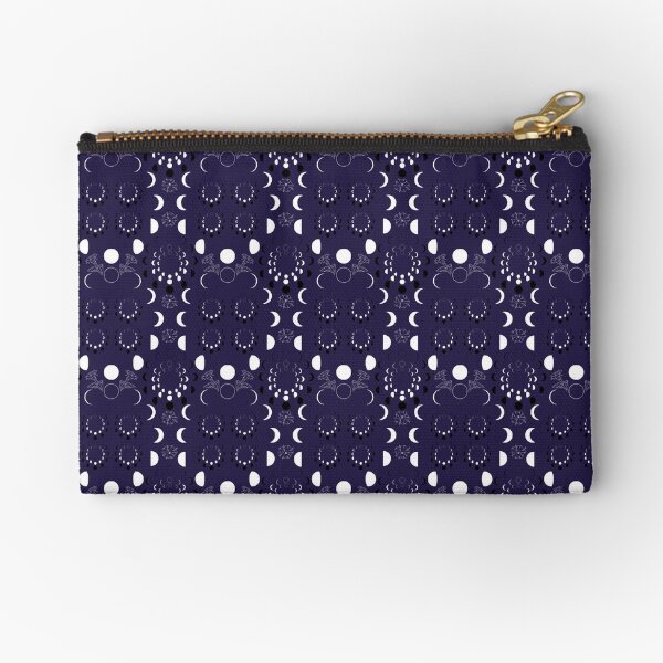 Moon Phase Moon Flowers Zipper Pouch