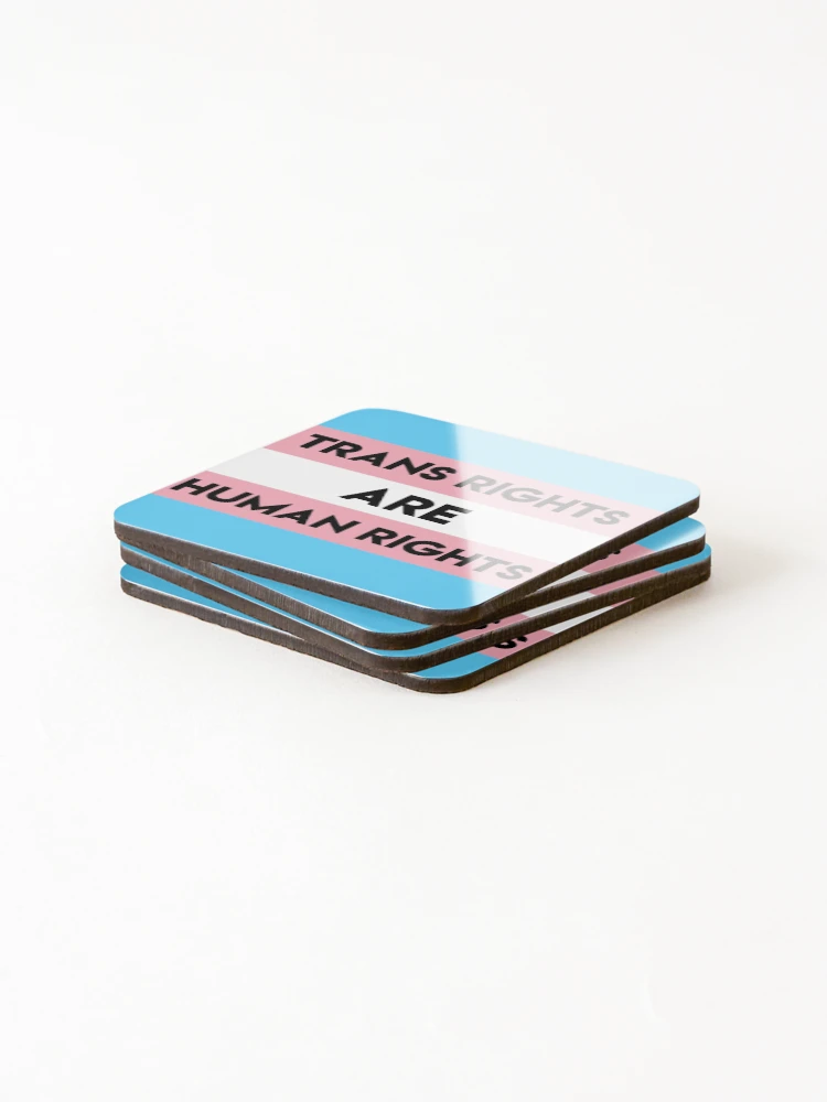 Thumbnail 4 of 5, Coasters (Set of 4), Trans Rights Are Human Rights designed and sold by stephenop92.