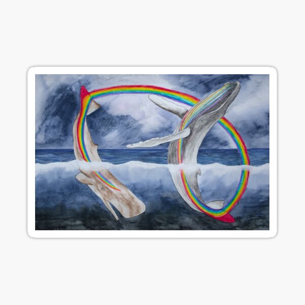 Artikel-Vorschau von Pottwal und Buckelwal im Regenbogen, designt und verkauft von Doris Thomas.