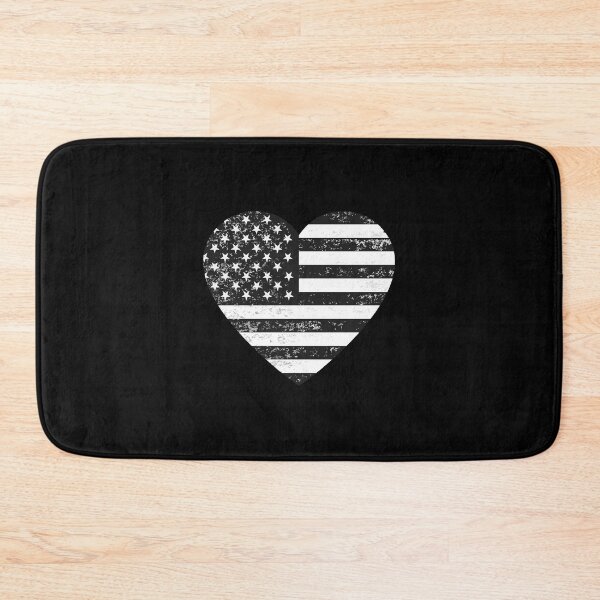 Item preview, Distressed Black and White American Flag Heart designed and sold by Chakibalami.