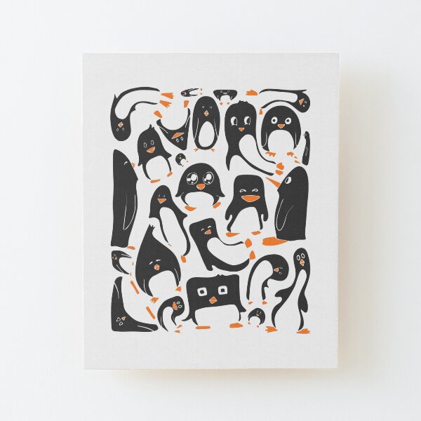Penguin Party Wood Mounted Print