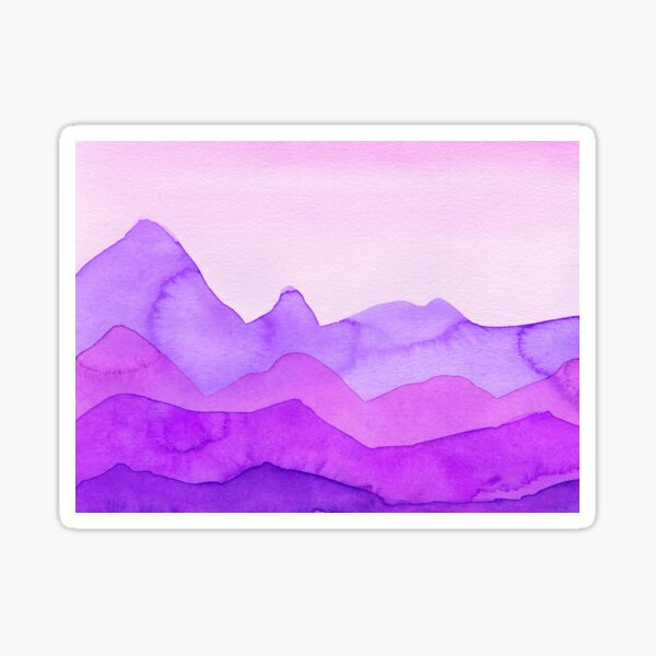 Berge in Magenta, Lila, Violett, Sticker