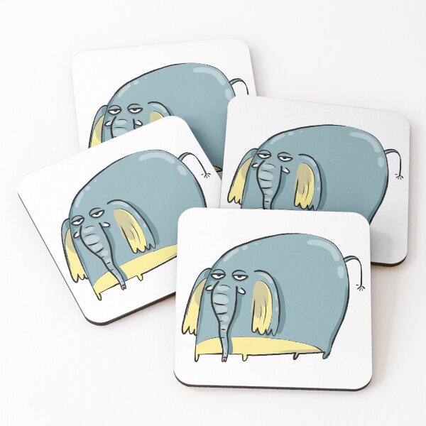 Item preview, Funny Sad Blue Elephant designed and sold by AnastasiaDesign.