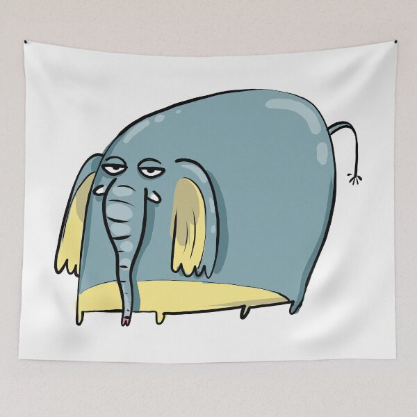 Item preview, Funny Sad Blue Elephant designed and sold by AnastasiaDesign.