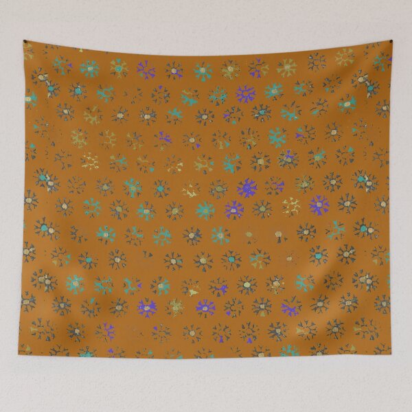 Item preview, Petroglyph Sun Print, faded pattern on copper brown rust dark orange designed and sold by djrunnels.