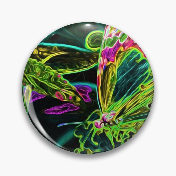 Item preview, Multicolour butterfly on plant - neon #1 designed and sold by Olympia Ellinas.
