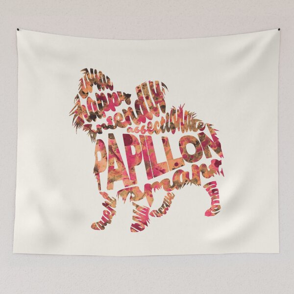 Item preview, Papillon Dog Typographic Watercolor Painting designed and sold by A Deniz Akerman.