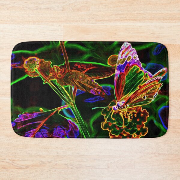Item preview, Multicolour butterfly on plant - neon #2 designed and sold by Olympia Ellinas.