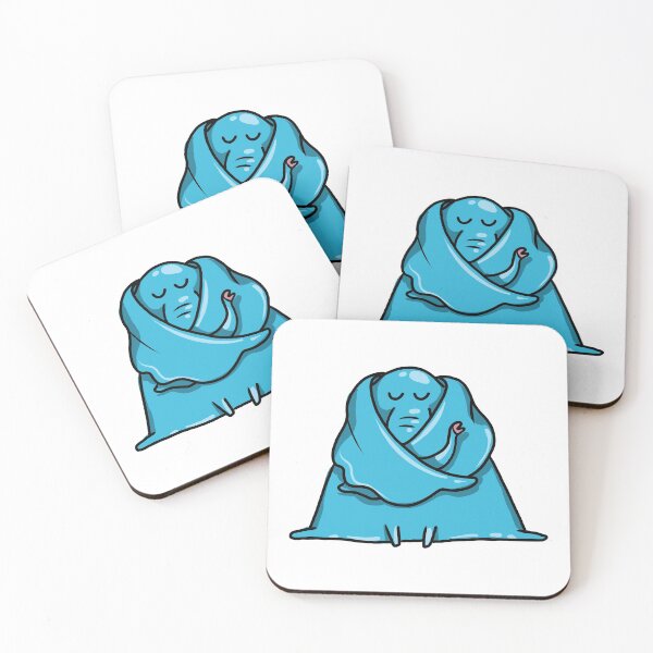 Item preview, Funny Cute Blue Sleeping Elephant designed and sold by AnastasiaDesign.