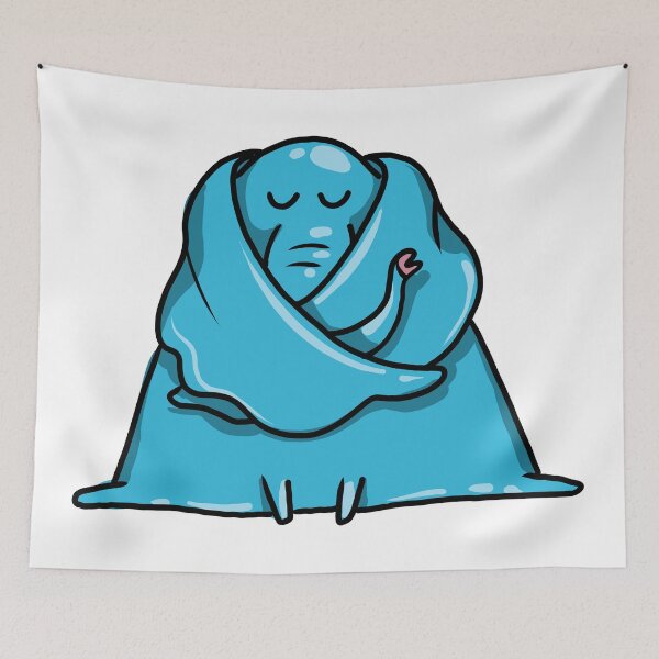 Item preview, Funny Cute Blue Sleeping Elephant designed and sold by AnastasiaDesign.