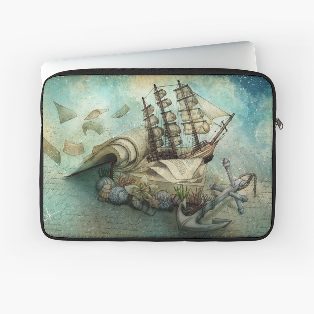 Now I lay me down to read, i travel leagues before i sleep Laptop Sleeve