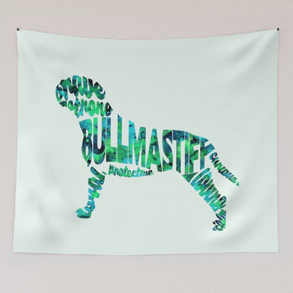 Item preview, Bullmastiff Typographic Watercolor Painting designed and sold by A Deniz Akerman.