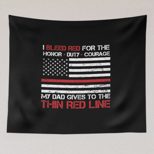 Item preview, Thin Red Line Family Flag   American Flag Proud Firefighter Dad designed and sold by Orange Pieces.